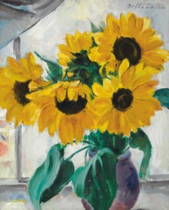 Still Life with Sunflowers (recto); and Young Woman Holding a Child (verso)