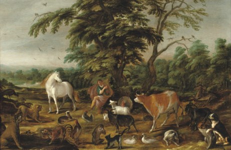 Orpheus enchanting the animals