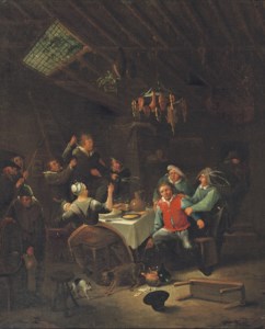 A peasant brawl in an interior