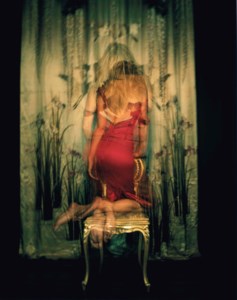 Dreamy in red dress, for Stella McCartney Autumn campaign, 2003