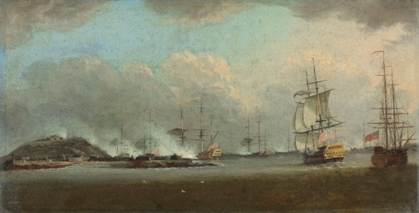 The attack on the island of Gorée, off the coast of Senegal, on 29 December 1758 under the command of Commodore The Honourable Augustus Keppel