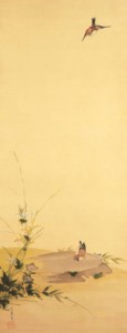 Sparrows and autumn grasses