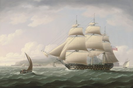 The Honourable East India Company's ship Dunira passing Funchal Bay on the Island of Madeira
