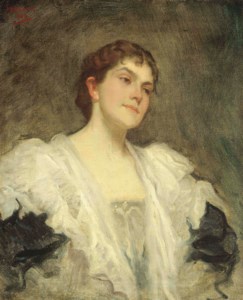 A portrait of the singer Lady Lillian June Henschel (née Bailey)