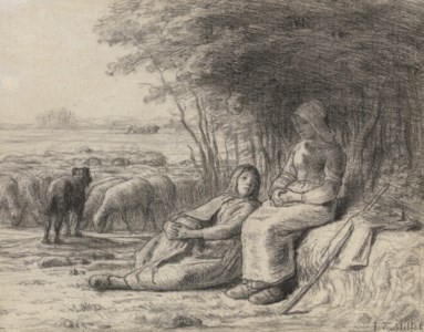 Two Shepherdesses and their Flock