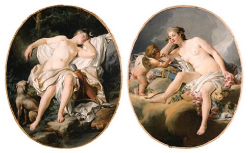 The Sleeping Diana; and Venus and Cupid