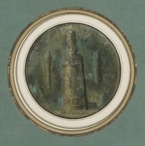 Projet pour une médaille représentant une femme casquée