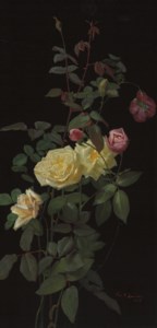 Still Life with Pink and Yellow Roses