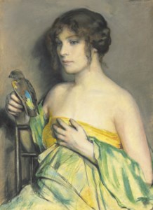 Woman with Parrot