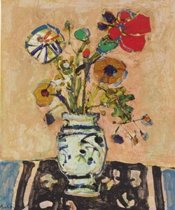 Fleurs fond rosé