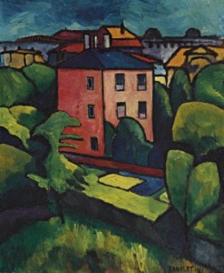 Landschaft mit Dorf