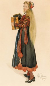 Lisbeth spelar dragspel (Lisbeth playing the Accordion)