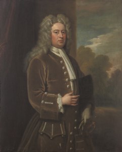Portrait of Dudley North of Glemham (1684-1729), three-quarter-length, in a brown coat, a tricorn under his left arm