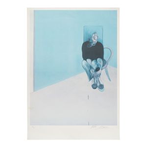 Francis Bacon (British, 1909-1992) Study for Self-Portrait Offset lithograph in colours, 1984, on wove paper, signed and numbered 114/182 in pencil, published by Marlborough Gallery, New York, the full sheet, framedImage 817 x 610mm (32 1/8 x 24in)Sheet 938 x 648mm (36 7/8 x 25 1/2in)