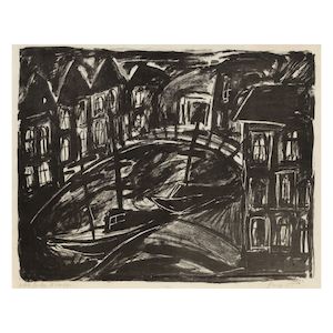 Dame Tracey Emin (British, born 1963) White Bridge at London Monotype, 1985, on Fabriano wove paper, signed, titled and dated in pencil, the full sheet, framedImage 448 x 565mm (17 5/8 x 22 1/4in)Sheet 480 x 662mm (18 7/8 x 26 1/8in)
