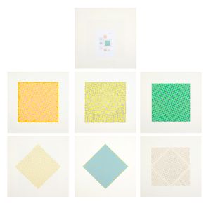Anni Albers (American, 1899-1994) Do. I-VI The complete set of six screenprints in colours, 1973, on Fabriano wove paper, each signed, dated and inscribed with the plate number in Roman numerals and 'AP 2/10' in pencil (an artist's proof set aside from the numbered edition of 50) printed by Domberger KG, Filderstadt, with their blindstamp, published by Galerie Der Spiegel, Cologne, the full sheets, unframedEach sheet 648 x 648mm (25 1/2 x 25 1/2 in)(6)