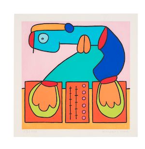 Thierry Noir (French, born 1958) The Energy Of The Dance Floor Comes Straight Back To My Ears, from Techno Series Ukiyo-e print in colours, 2025, on kizuki hosho laid paper hand made by Ichibei Iwano, signed and numbered 89/100 in pencil, printed at the Adachi Institute of Woodcut Prints, Tokyo, published by the artist, the full sheet, unframedImage 240 x 240mm (9 1/2 x 9 1/2in)Sheet 274 x 274mm (10 3/4 x 10 3/4in)