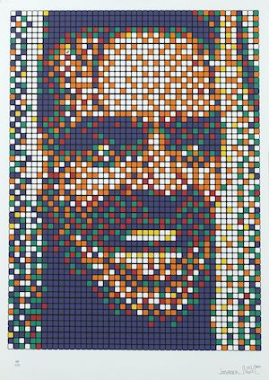Invader (French, born 1969) Rubik Kubrick II (Jack) Screenprint in colours, 2007, on wove paper, signed, dated and inscribed 'AP 7/15' in pencil, one of fifteen artist's proofs aside from the numbered edition of 300, printed and published by Pictures on Walls, London, with their blindstamp, the full sheet, framedImage 625 x 462mm (24 5/8 x 18 1/8in)Sheet 700 x 495mm (27 5/8 x 19 1/2in)