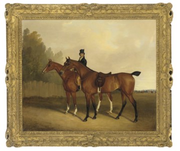 A groom with two hunters