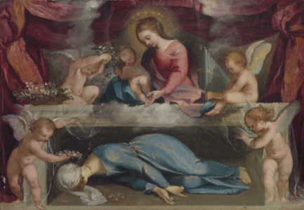 The Madonna and Child with the martyred Saint Cecilia and infant angels