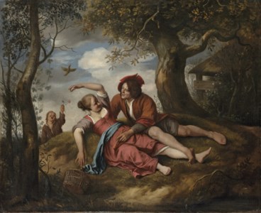 An amorous couple in a landscape