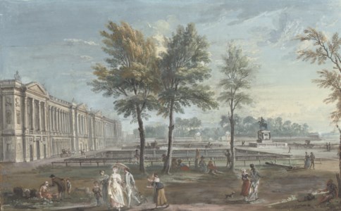 View of the Place Louis XV, later Place de la Concorde, seen from the Champs-Elysées, Paris