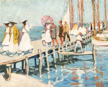 Jane Peterson, On the Pier, Edgartown