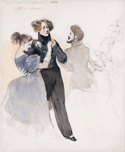 Alfred de Musset, a study; and a head study of Delacroix