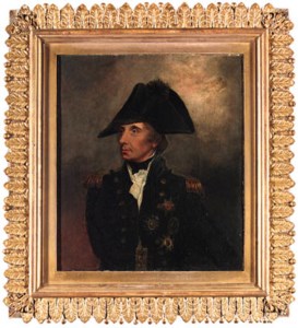 Portrait of Horatio, Viscount Nelson, K.B., Vice-Admiral of the White, half-length, in Vice-Admiral's undress uniform, cocked hat with black silk cockade and green eyeshade, with the stars of the Bath, the St. Ferdinand and the Crescent