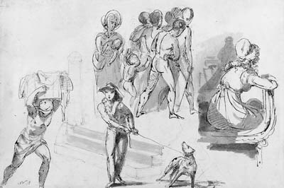 A sheet of figure studies