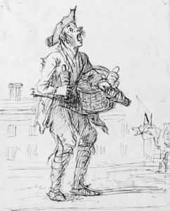 Study of a street crier, with a donkey