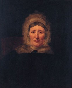 Portrait of the Artist's Mother, quarter-length, in a black dress with white collar and bonnet