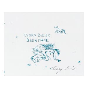 Dame Tracey Emin (British, born 1963) Every Bodies Been There Lithograph, 1998, on wove paper, with the artist's stamped signature, printed by Sky Editions, with their blindstamp, co-published by Contemporary Visual Arts Magazine and White Cube, London, the full sheet, framedSheet 199 x 249mm (7 7/8 x 9 7/8in)