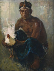 Balinese Man with Fighting Cockerel