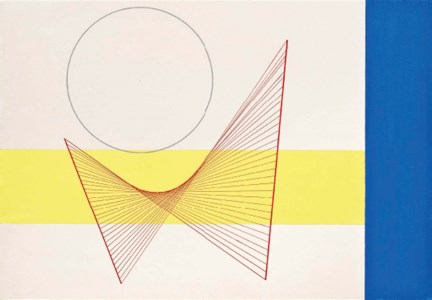 Abstract Composition on Blue and Yellow Bars