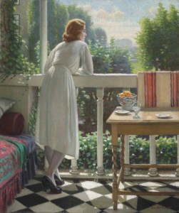 Miss Gladys on the balcony