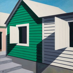 Casita verde y blanca