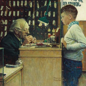 Norman Rockwell, What Makes It Tick? (The Watchmaker)