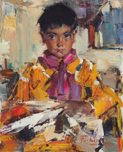 Nicolai Fechin, Indian Boy with Fan