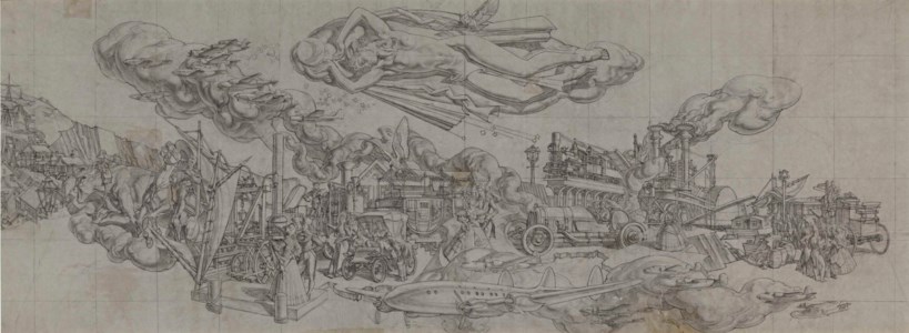Study for 'The History of Transportation' Mural