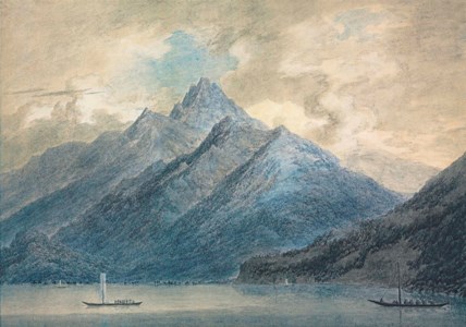 Mountains overlooking a lake