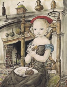 Léonard Tsuguharu Foujita, Jeune fille épluchant des pommes de terre