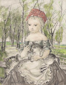 Léonard Tsuguharu Foujita, Jeune fille avec ses chats
