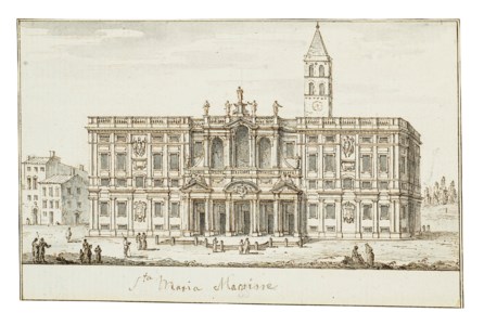 View of the façade of Santa Maria Maggiore, Rome