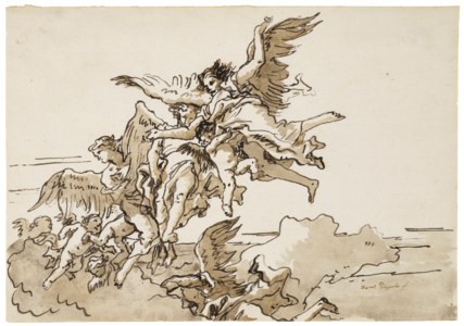 Angels and putti in clouds