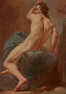 A study of a seated male nude