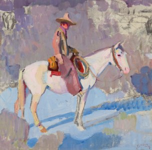 Cowboy on a Grey Horse