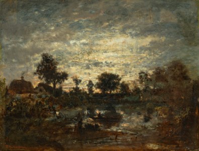 L'étang, coucher de soleil