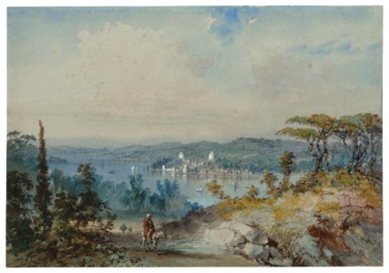 View over the Bosphorus showing the Fortress of Rumeli Hissar (Rumelihisarı), Constantinople