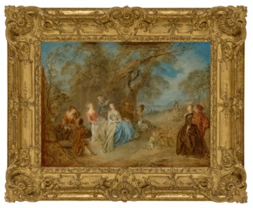 An elegant company in a park